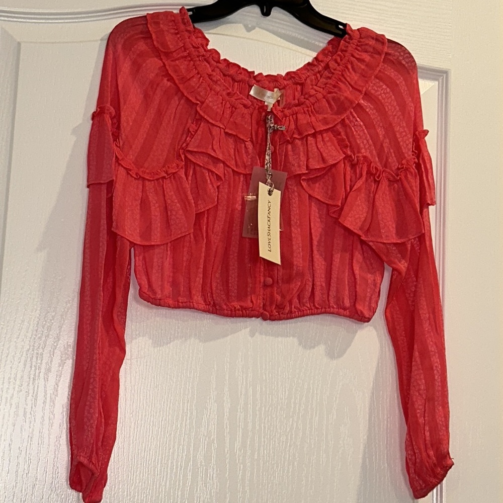 LoveShackFancy Ruffle Popover Top - Picture 6 of 13